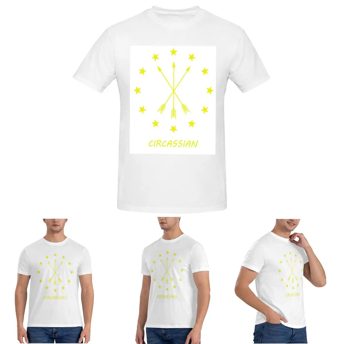 

Мужская футболка с флагом Аддиgea 12 звезд вокруг 3 стрел, хлопковые футболки большого размера, мужская одежда с короткими рукавами и круглым вырезом, топы S-6XL