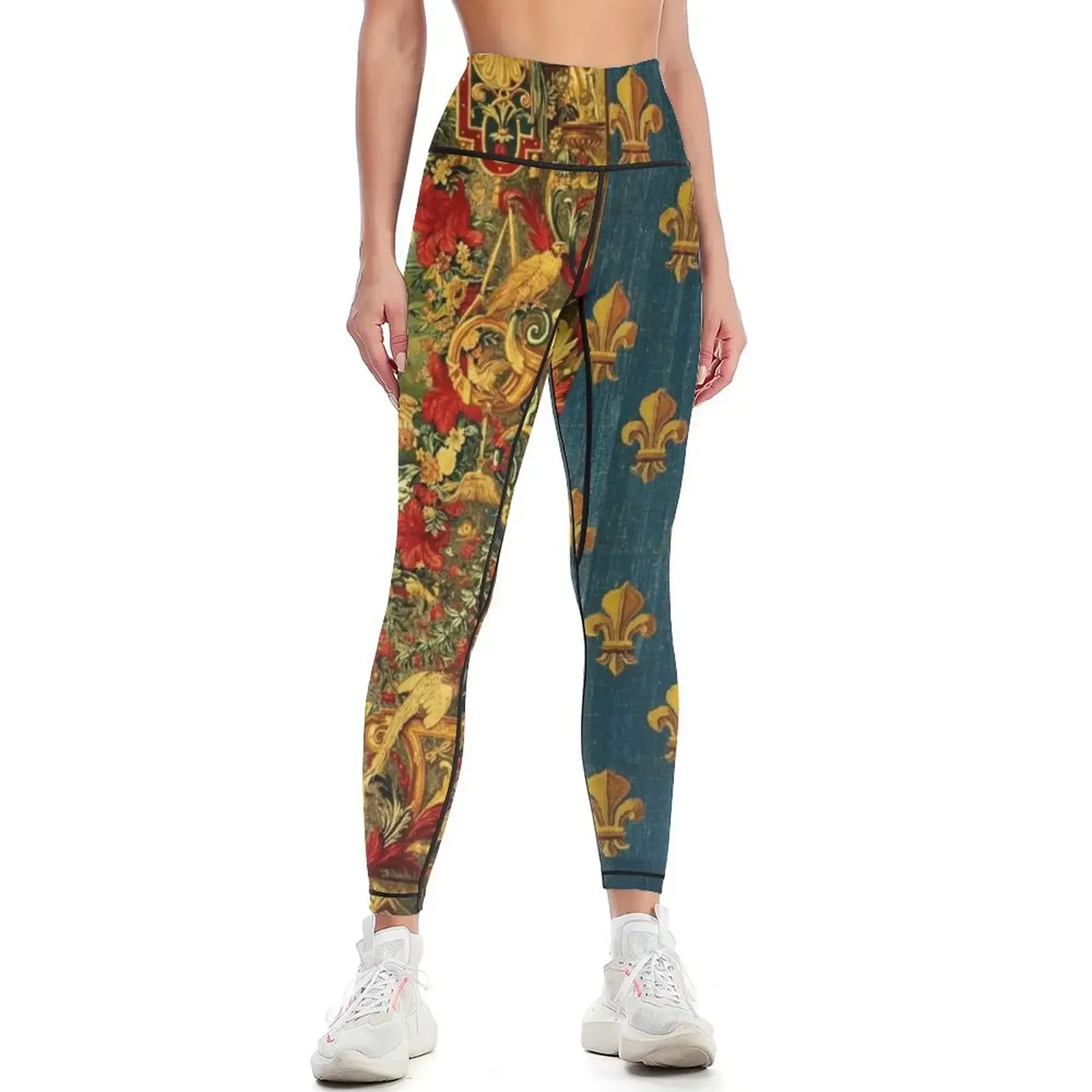 

SEASONS AND ELEMENTS, AIR AND JUPITER, LOUIS XIV French Royal Embroidery Tapestry Leggings for physical Womens Leggings
