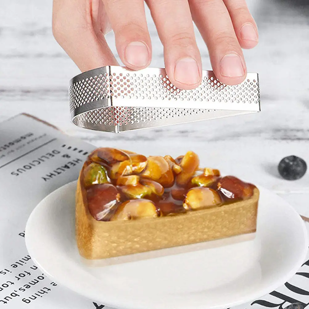 3Pcs Stainless Steel Cake Molds Square Triangle Round Shape Anti-Rust Wear-Resistant Baking Mold Dessert DIY Baking Tools