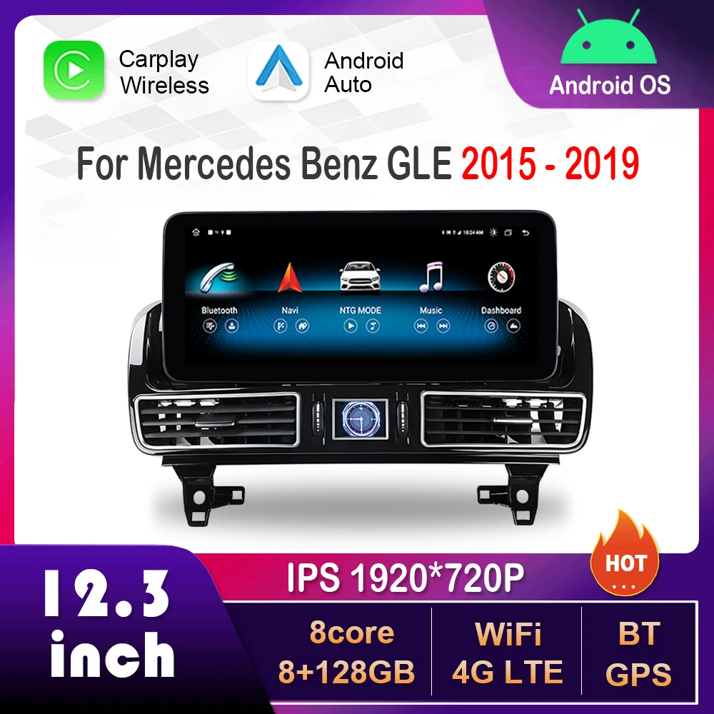 for Mercedes Benz GLE 2015 - 2019 NTG 5.0 System 12.3 inch 1920*720P Android Car Radio Multimedia Player HD Touch Screen