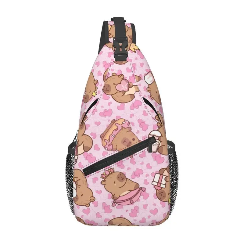 

Custom Cute Capybara Sling Bags for Cycling Camping Men Crossbody Chest Backpack Shoulder Daypack