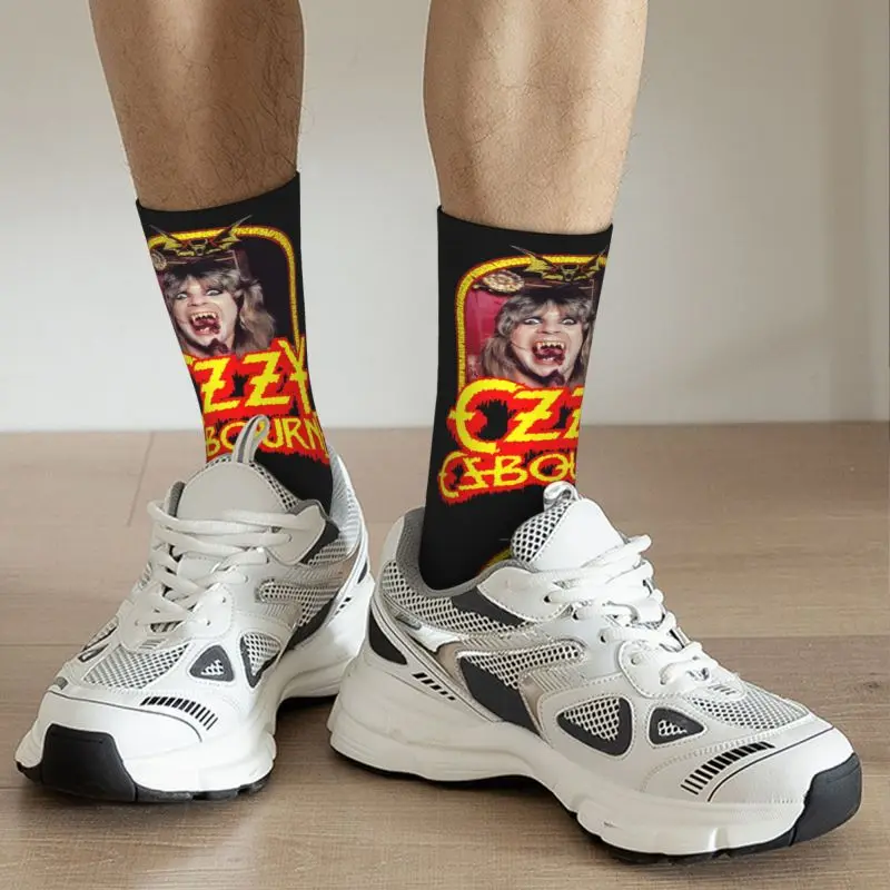 Ozzy Osbourne British Rock Heavy Metal Singer Mens Crew Socks Unisex Fun 3D Printed Dress Socks