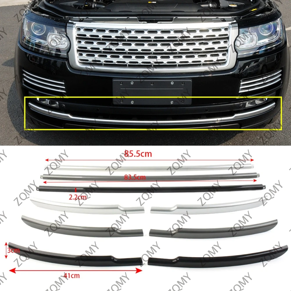 Décoration d'insertion inférieure de pare-chocs avant de voiture, garniture pour Land Rover Range Rover Vogue 2013 2014 2015 2016 2017 LR038735 LR057638, 3x