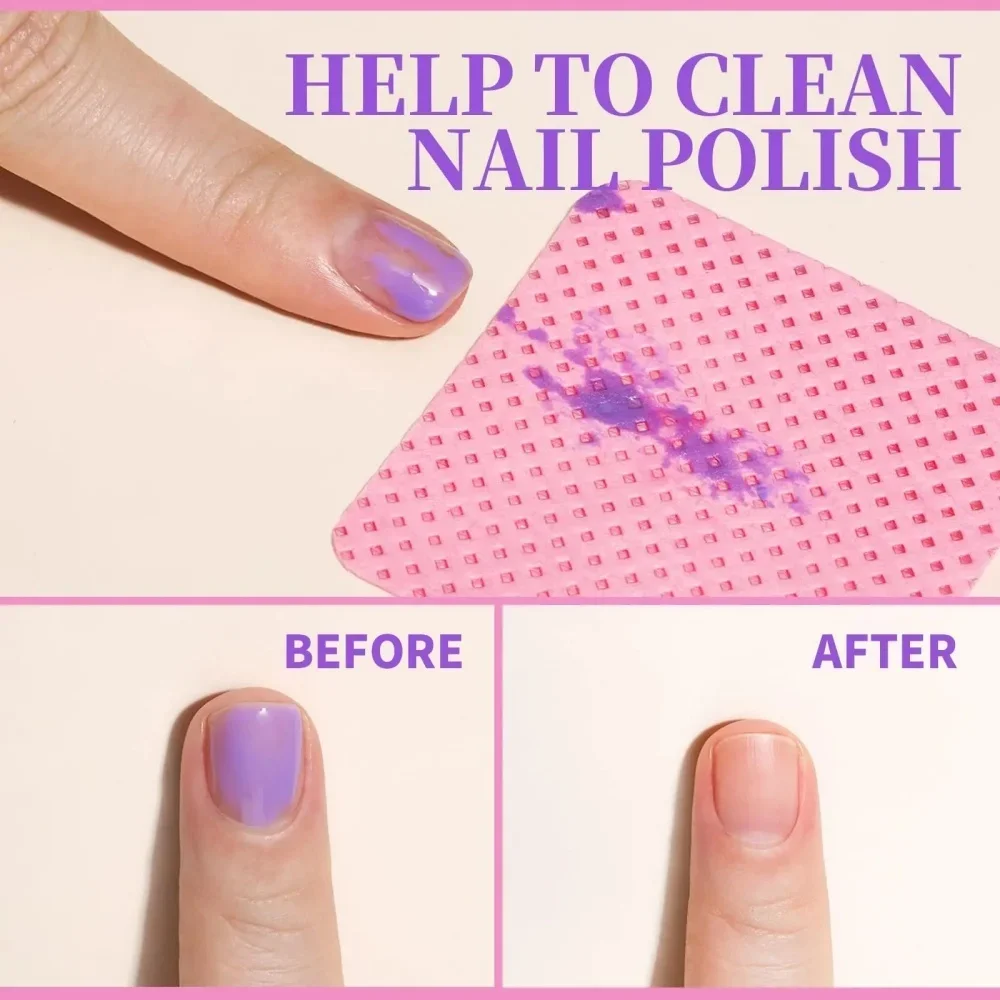 50Pcs Nail Wipes Gel Cleaning Tissues Cleaner Cloth Lint-Free Non-Woven Fabric Nail Gel Polish Remover Cotton Pads Manicure Tool