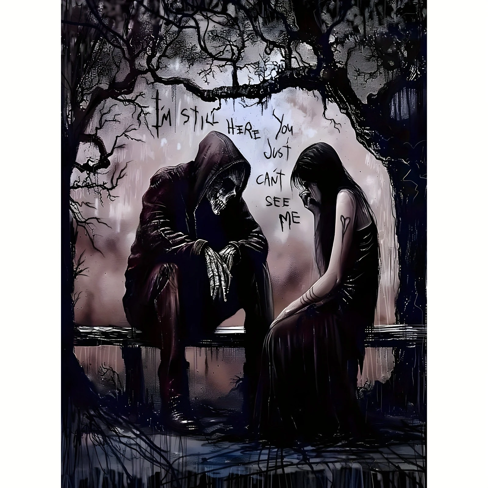 

Scary Date Dark Style 500/1000/1200/2000 PCS Jigsaw Puzzles Family Activity Games for Gameroom Bedroom Home Decor Gift