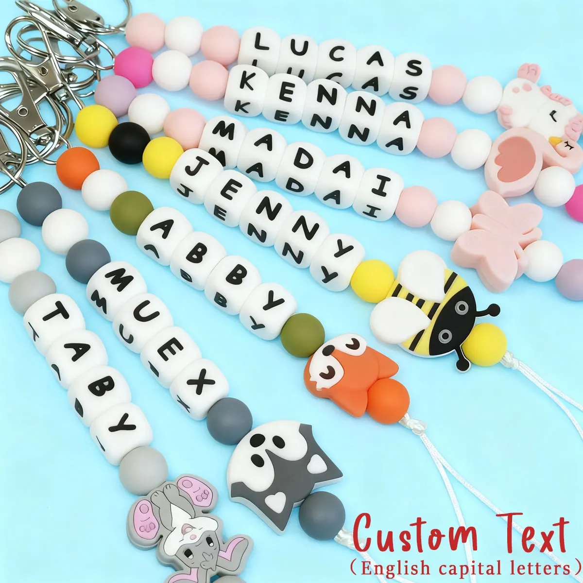 1 Stück personalisierter bunter Tier-Silikon-Buchstaben-Schlüsselanhänger, Taschenanhänger, einzigartiges Geschenk/Weihnachtsgeschenk für Tierliebhaber.