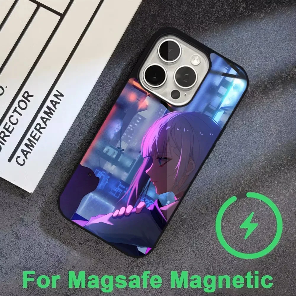 C-Cyberpunk E-Edgerunners Phone Case  For iPhone 16,15,14,13,12,11,Pro,Max,Plus,Mini, Magsafe,Magnetic Wireless Charging Case