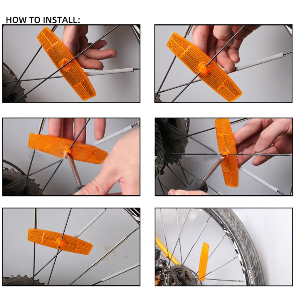 دراجة عاكس تكلم عاكس أصفر/أبيض سلامة الدراجة تكلم البلاستيك عاكس المتحدث عاكس 1*2.6*11.3 سنتيمتر 11.35 جرام #5