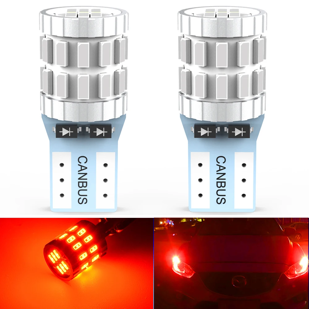 

2pcs High Quality T10 W5W Super Bright Car Interior Reading Dome Light Marker Lamp 168 194 Auto Wedge Parking Bulbs Orange Red
