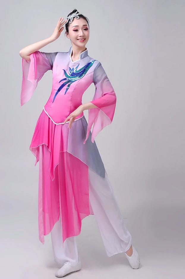 Women's Hanfu Chinese style classical dance performance costume women's Yangko fan dance costume folk dance performance costume