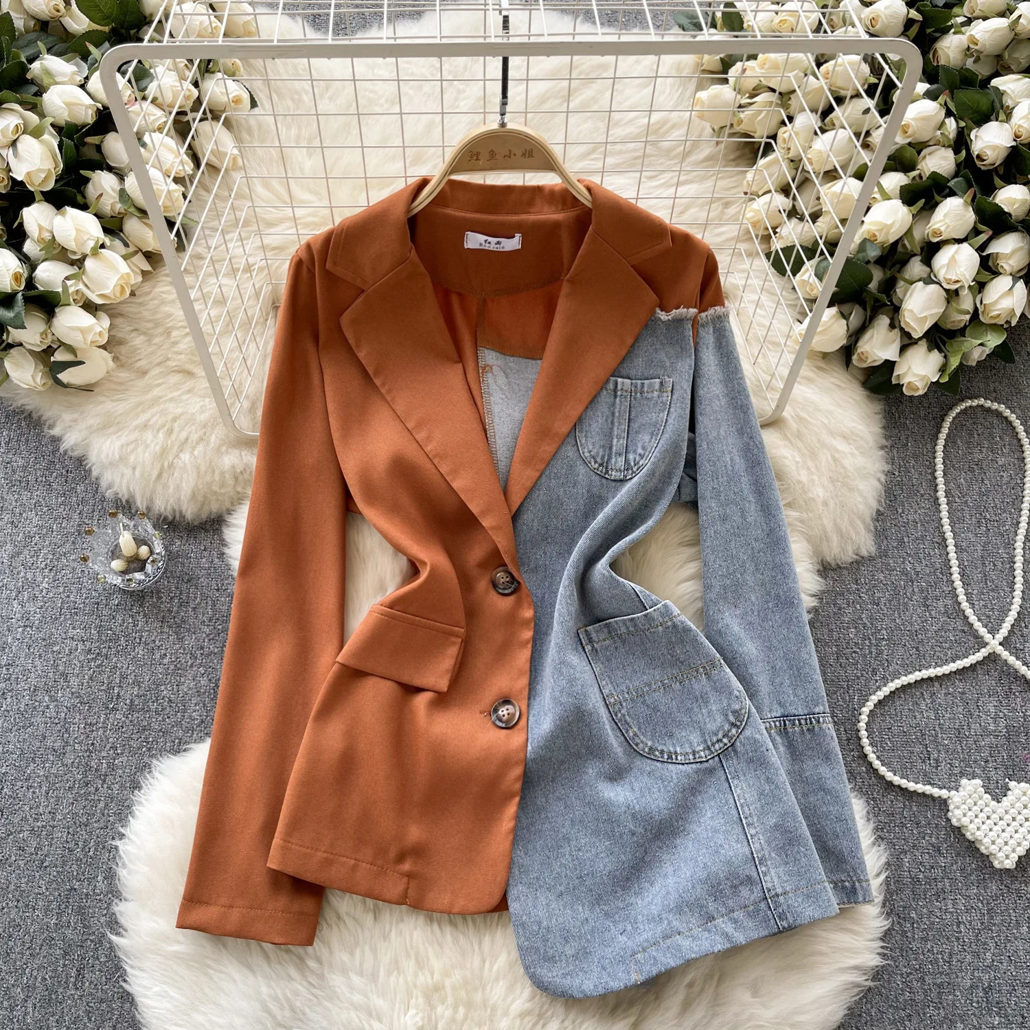 Blazer Coat Women Lattice Long Sleeve Outwear Suit Tops Office Lady Jackets Work Business Coat Female Blazer Coat