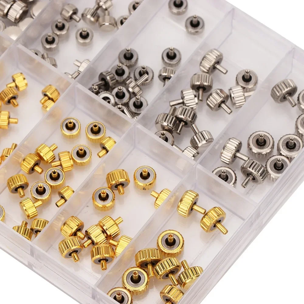 Precision Steel Watch Crown Parts Silver Gold Watch Crown Kit Watch Repairing Tool Watch Repair