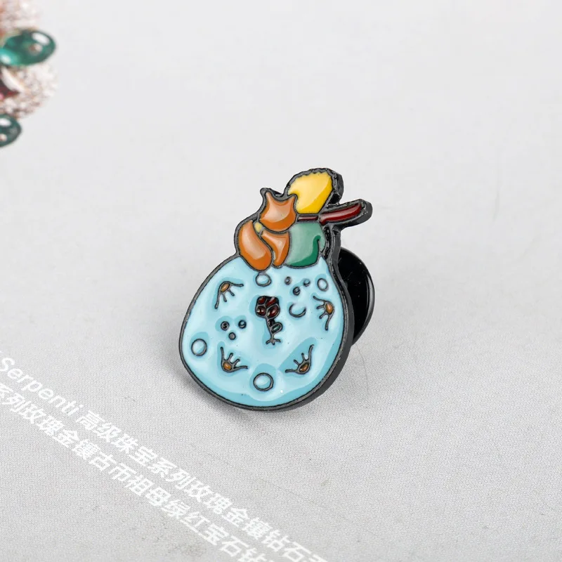 Cute The Little Prince Brooch Animal Fox Lapel Pin Unisex Clothes Backpack Button Friend Gifts