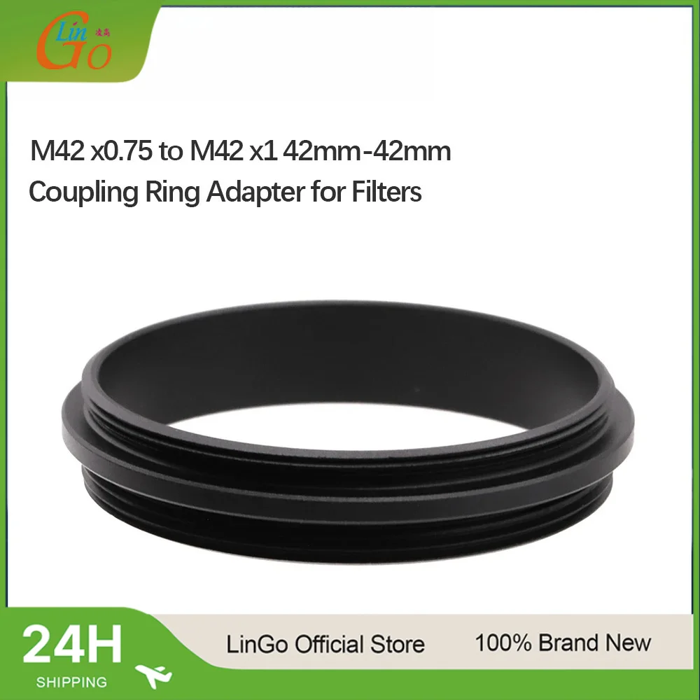 Lin Go M42 to M42 Male for Male Coupling Ring, M42x0.75mm Aluminum Alloy Adapter for Connecting Two Female M42