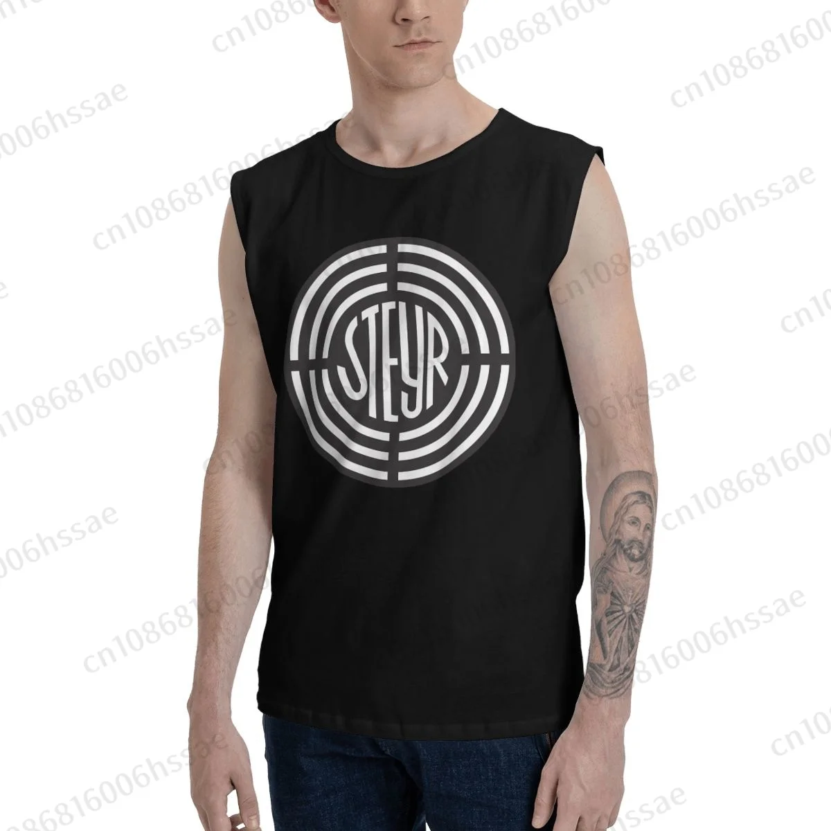 Steyr Logo Summer Sports Tank Tops Men's Breathable Sleeveless T-shirt Vests Run Clothing