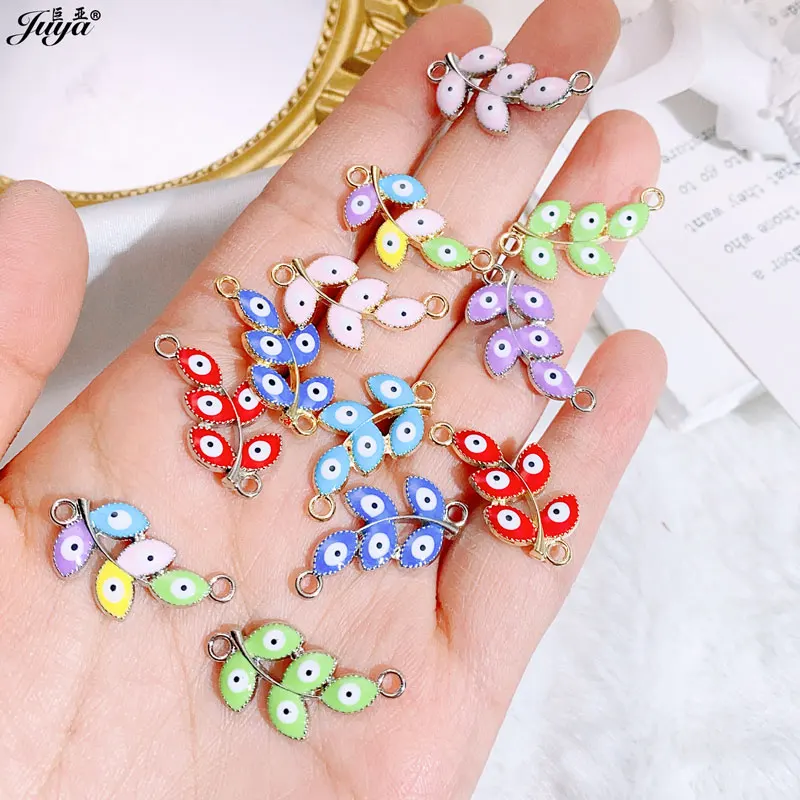 

15pcs/lot Colorful Enamel Evil Eye Connector Charm For Jewelry Making Supplies DIY Handmade Bracelets Crafts Accessories