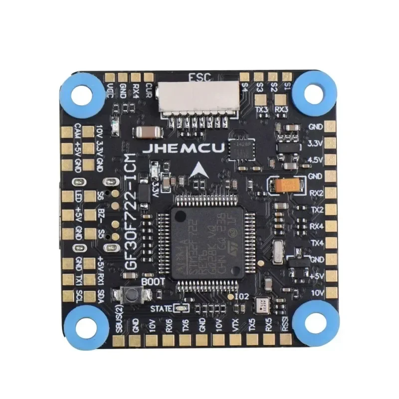 JHEMCU GF30 F722 Flight Controller Barometer OSD Dual BEC 5V 10V 3-8S for FPV Freestyle HD Digital Drone
