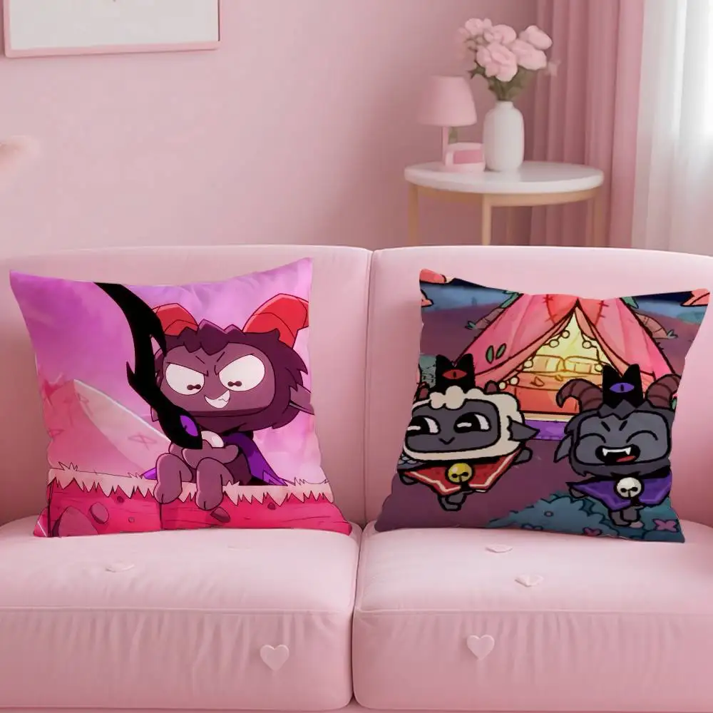 C-Cult Of The Lamb Game Anime Pillow Case Comfort Sofa Bed Silky Elegant Invisible Zipper Custom Decorative Cushion Cover