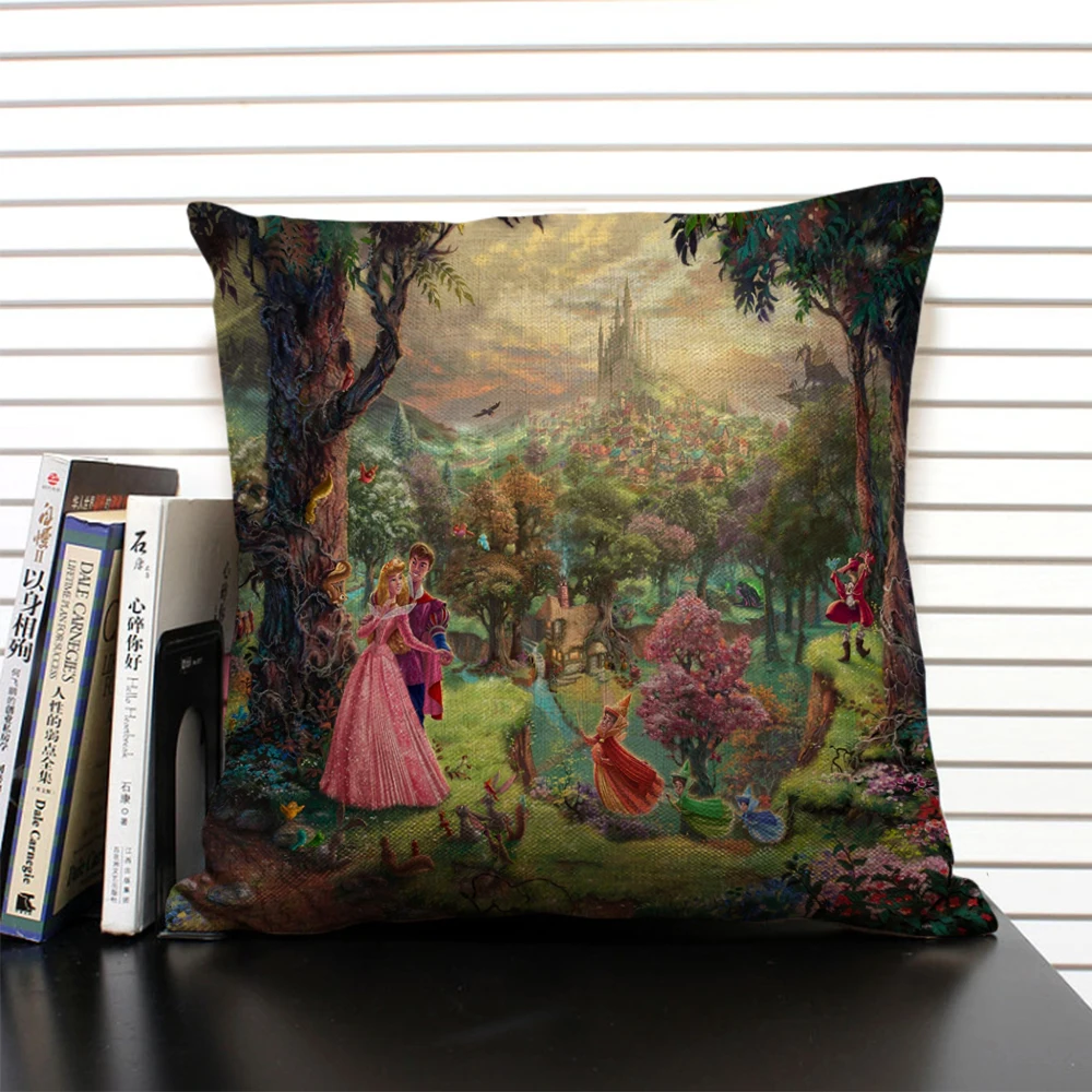 Pastoral Style Art Oil Painting Cushion Cover Beautiful Fairy Tale World Decorative Pillow Case Living Room Sofa Pillowcase