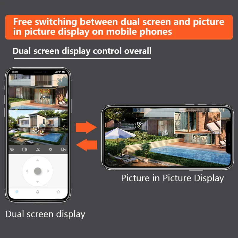 6MP PTZ WIFI IP Camera Audio CCTV Surveillance Dual Lens With Dual Screen Ai Human Detect Auto Tracking 10X Digital Zoom