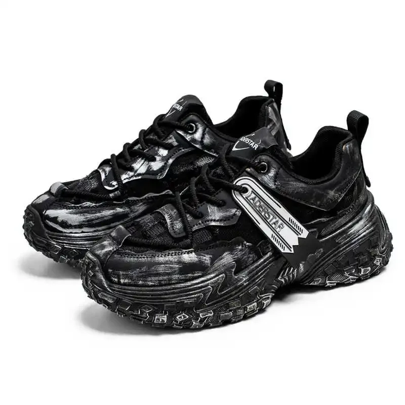 

Normal Leather Playform Boa Hiking Boots Mountain Sneakers Vintage Shoes Men Sport Wholesale To Resell New Style Hand Made