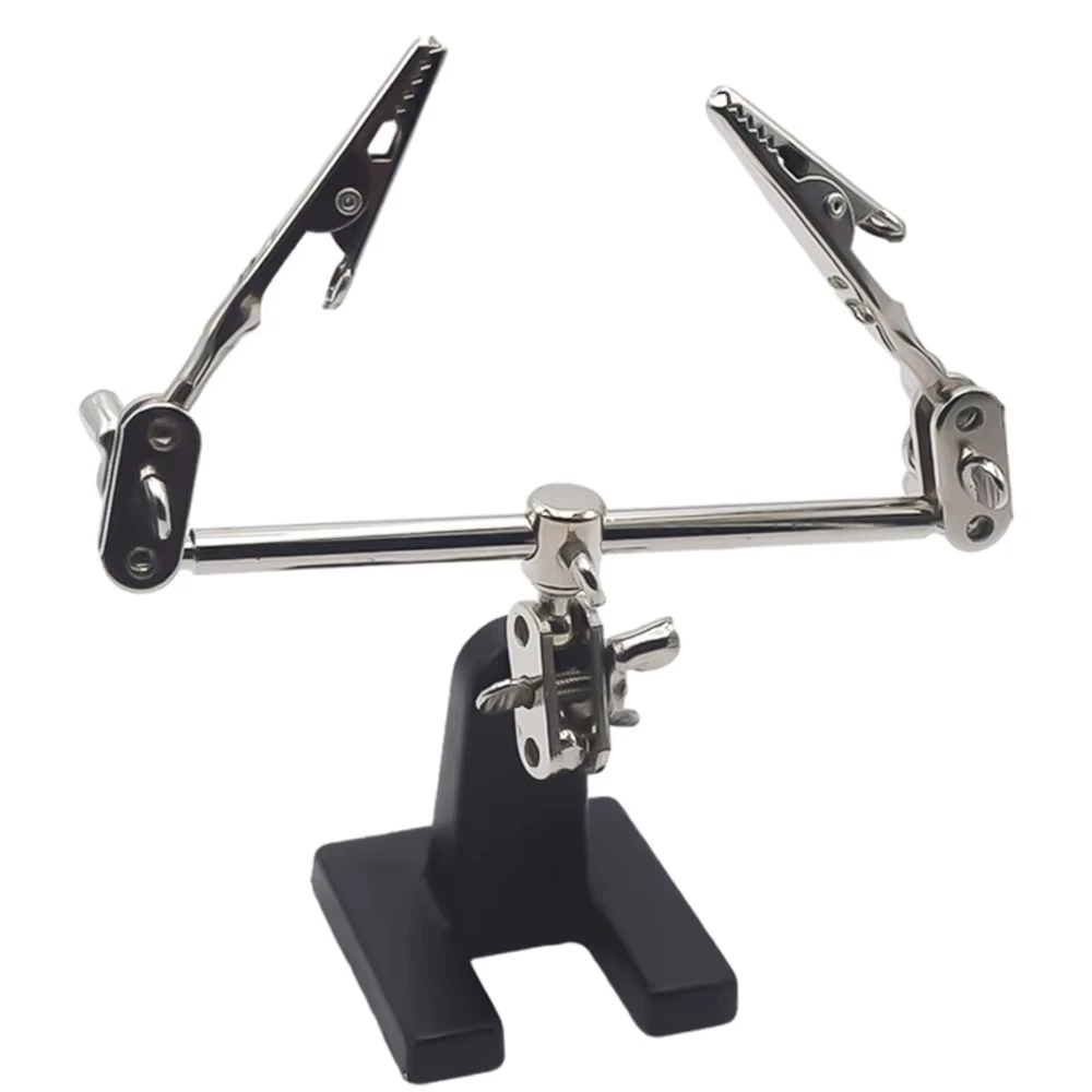 Adjustable Third Hand Soldering Tool Desk Clamp Welding with 2 Alligator Clips Soldering Stand Soldering Repair Tool