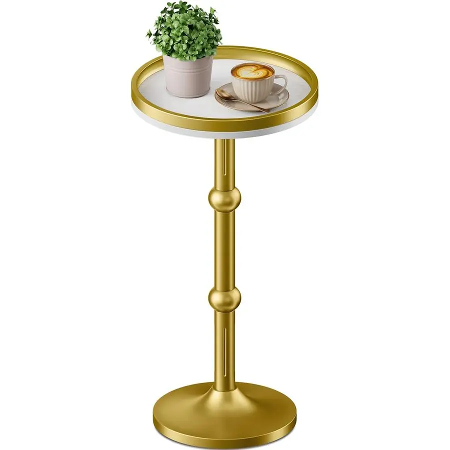 

Круглый приставной столик, журнальный столик для небольших помещений, современная прикроватная тумбочка с металлическими ножками, утяжеленная железная основа-подставка, круглый столик-тумба