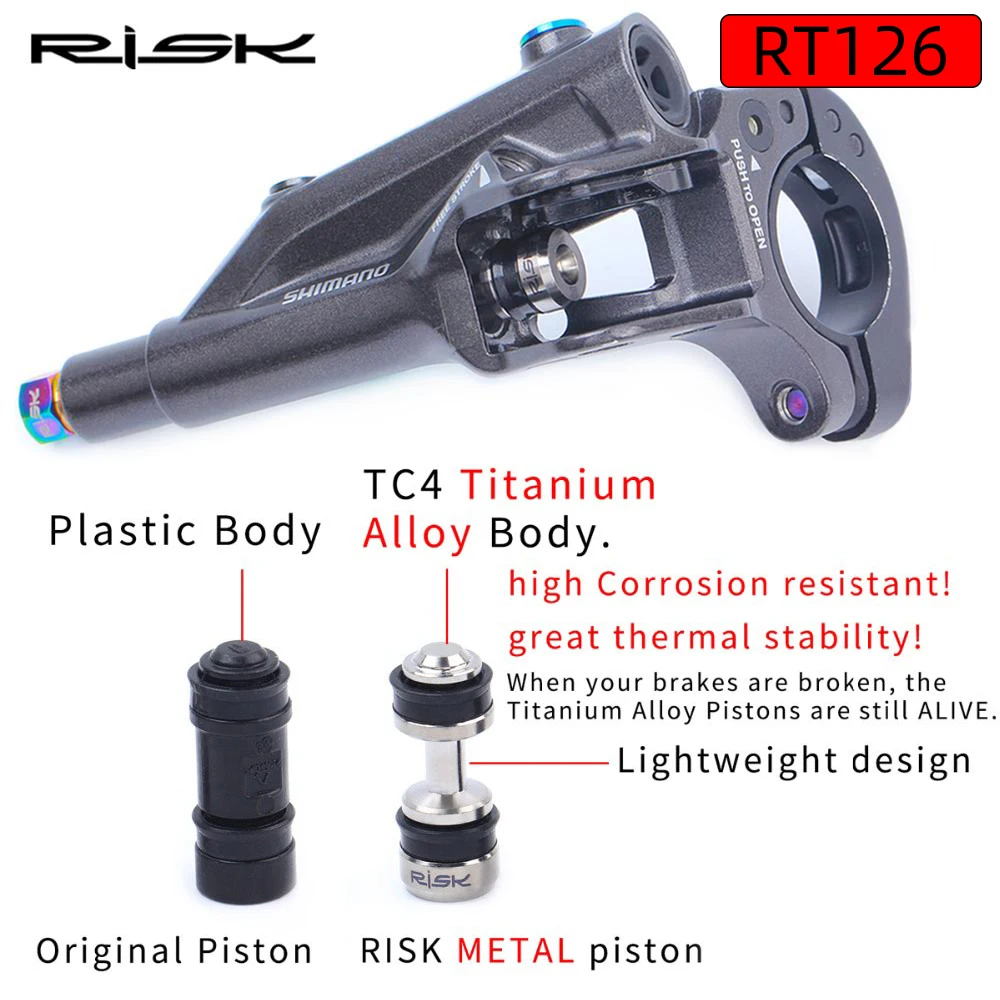 RISK Titanium Bicycle Brake Lever Piston For Shimano XT/SLX/XTR Hydraulic Disc Brake Caliper Piston MTB Road Bike Repair Parts