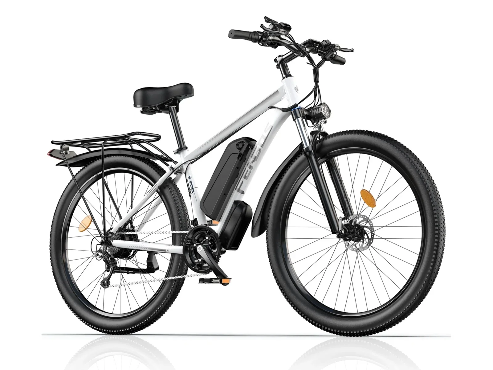 FENGQS 27.5" Electric Bike for Adults, 2000W Peak Power Motor Ebike, 35MPH 80Miles Electric Mountain Bike with 17.5AH Removable Battery-UL 2849, 21-Speed, White