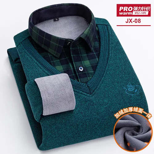 Camisa gruesa de lana para hombre, prenda de vestir de alta calidad, ajustada y cálida, sin planchado, para ocio y negocios, otoño e invierno, novedad de 2024