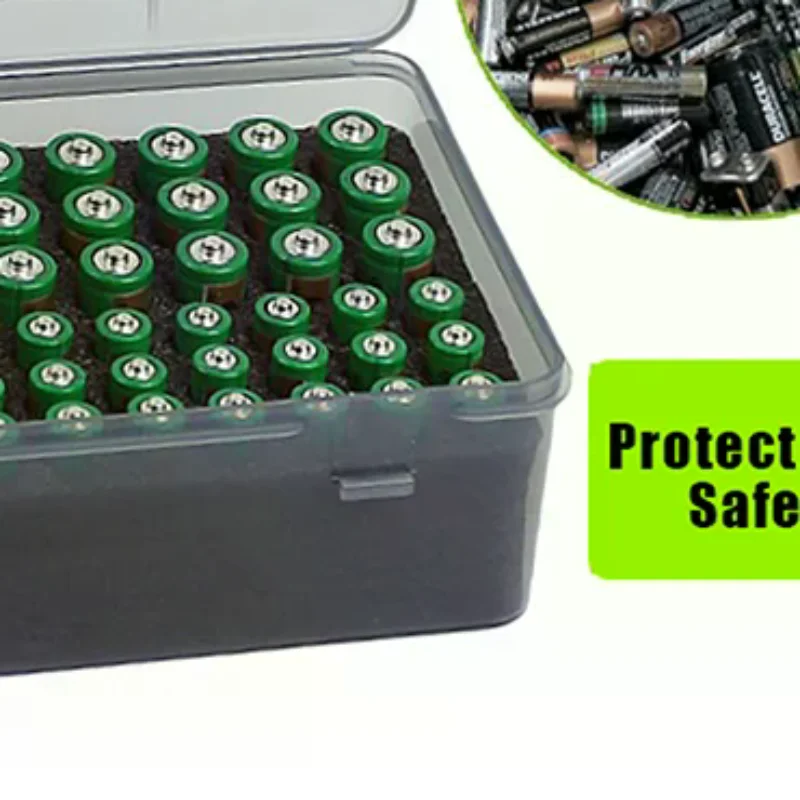 Organizer na baterie, pojemnik na 54 baterie AA AAA, pudełko na baterie, pojemnik do garażu, organizer do szuflady w domu, dozownik.