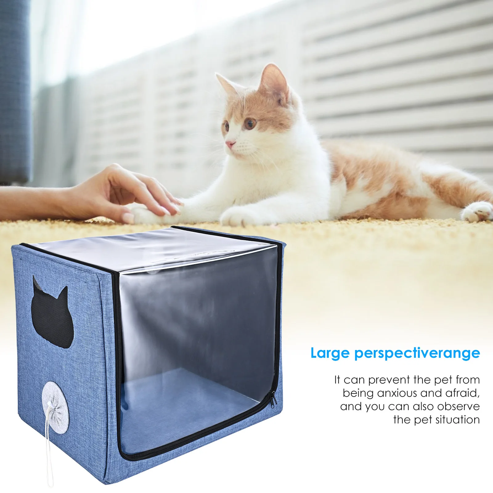 Pet Dog Cat Oxygen ICU Cage 100L Puppy Incubator PET Brooder Nursery Nncubator for Cough Breathing Treatment Nebulization Box