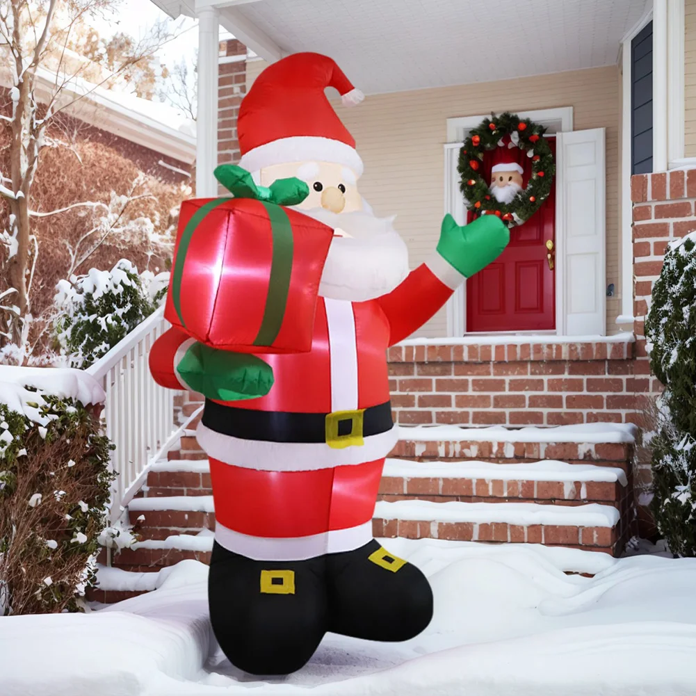 

2.4M Blow Up Santa Claus Weatherproof Santa Carrying Present Sack Airblow Inflatable Santa Claus for Yard Garden Lawn Home Party