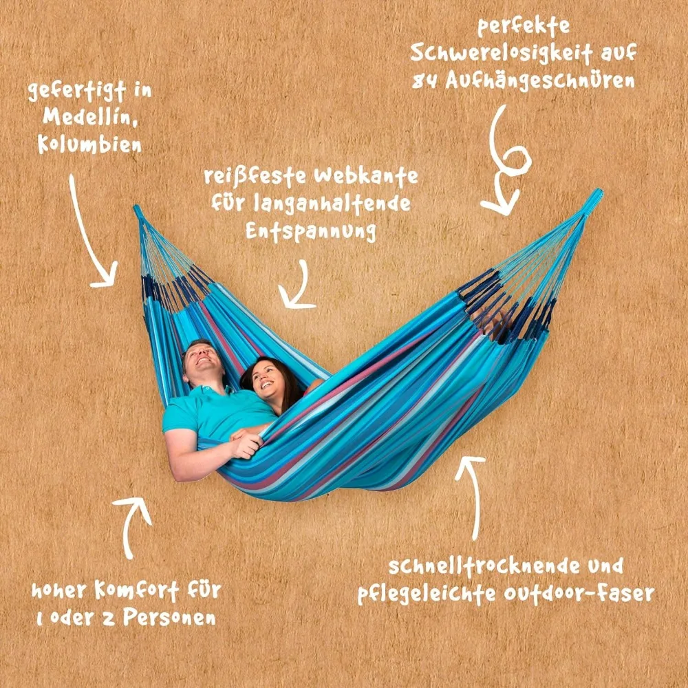 La siesta®Hammock xl king-balanço clássico para exterior e interior, tempo e resistente ao desgaste, pátio