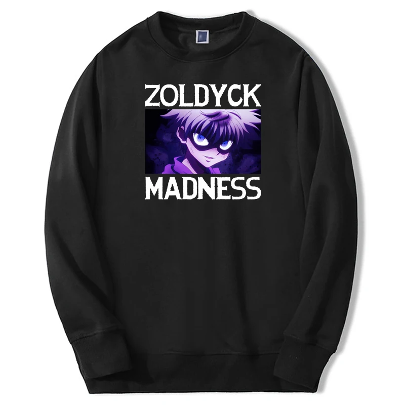 

2024 Autumn Male Casual Fabrics Japan Anime HUNTER×HUNTER Hoodies Sweatshirt Big Size Killua Zoldyck Madness Men Casual Hoody