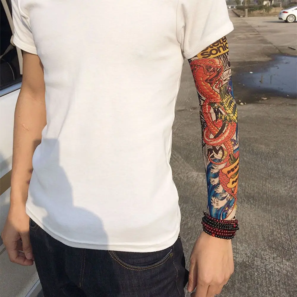 Новинка, спортивная одежда с цветами, чехол на руку, охлаждающие рукава для рук с татуировкой, Солнцезащитный рукав, защита от УФ лучей