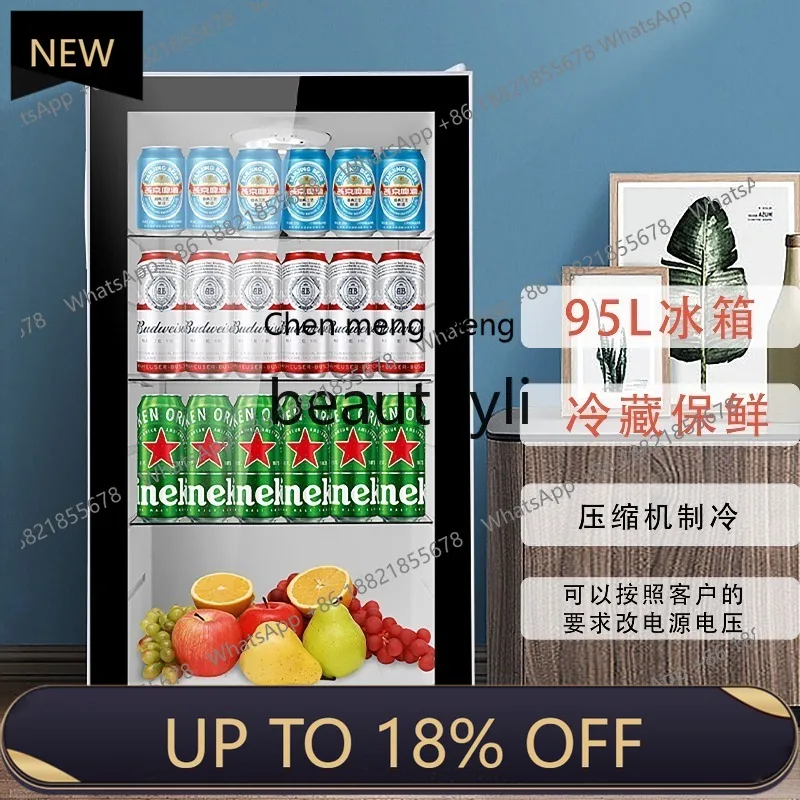 

Z189 Glass Door Refrigerator Air Cooling Refrigerated Fresh Display Cabinet 95L with Lock Compressor