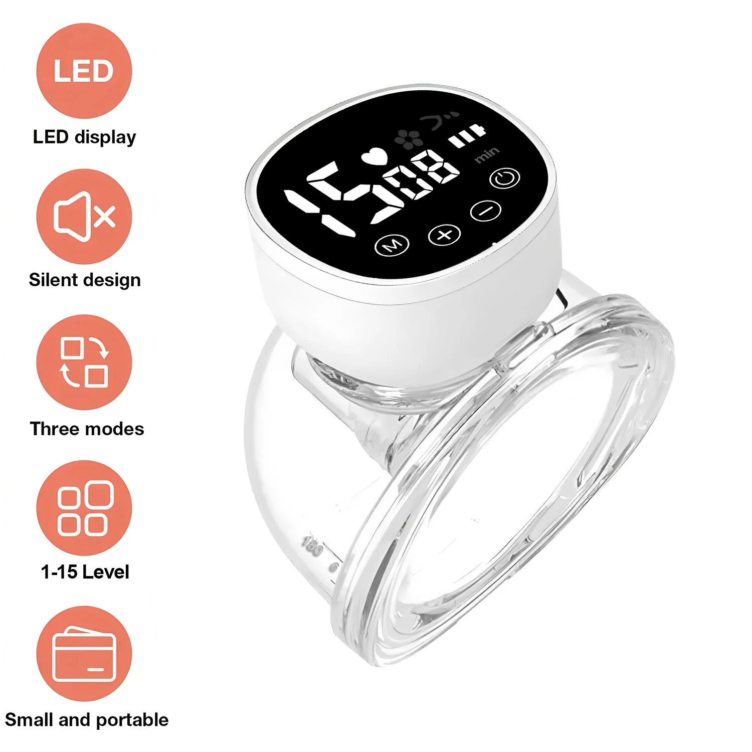 مضخة الثدي الذكية المحمولة التي يمكن ارتداؤها قطعة واحدة من مضخات الثدي الكهربائية المريحة لجامع حليب الرضاعة الطبيعية مع حقيبة تخزين الحليب #2