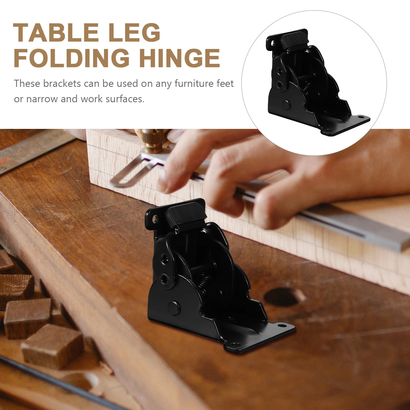 

2pcs Table Leg Folding Hinge Heavy Duty Metal Support Sturdy Hardware Foldable Furniture Hinges Space Saving Cold for Home