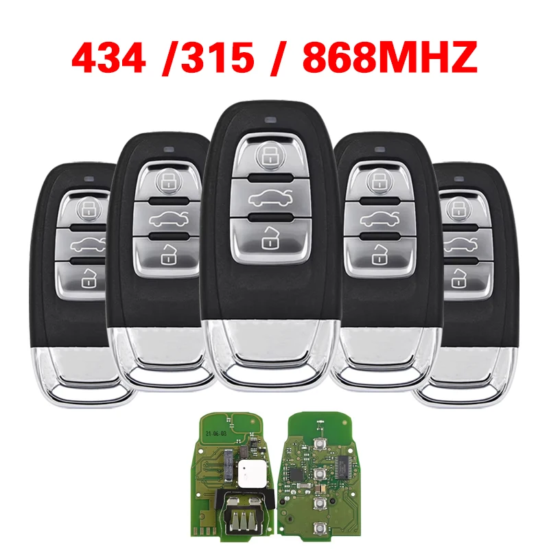 

CN008080 Car Smart Card Remote Key For Audi A4 S4 A5 S5 Q5 A6 Keyless Go PCF7945A 315Mhz 868MHZ 434MHZ 8T0 959 754J Key Fob