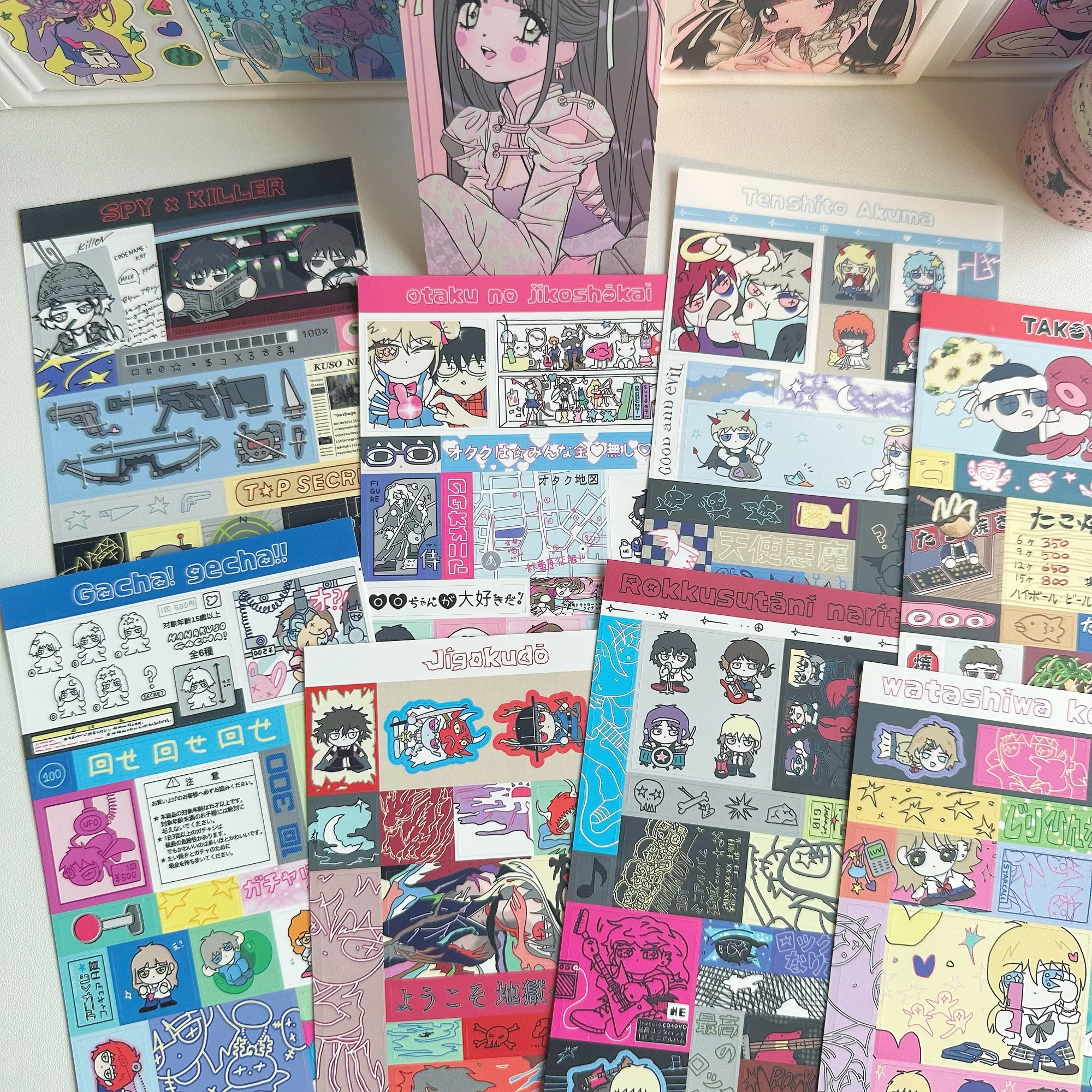 【セール中】1/10 個かわいい漫画のキャラクターステッカーかわいいコラージュステッカーハンドアカウント日記プランナースクラップブック DIY 装飾ステッカー