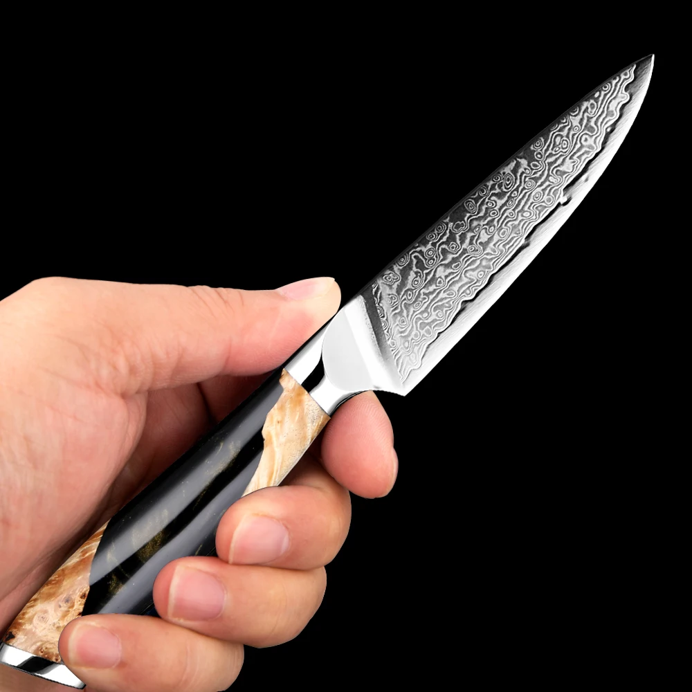 XITUO Damascus VG10 Super Steel 67Layer Nóż szefa kuchni 3,5 cala Nóż kuchenny do gotowania Ostra jako brzytwa Nóż do owoców Niesamowita krawędź