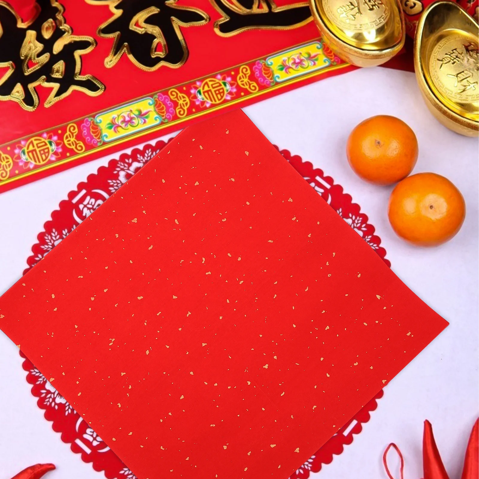 2pcs Fu Character Chinese Spring Festival Blank Xuan Paper Ink Brush Writing Paper For Wedding Housewarming Christmas New Year