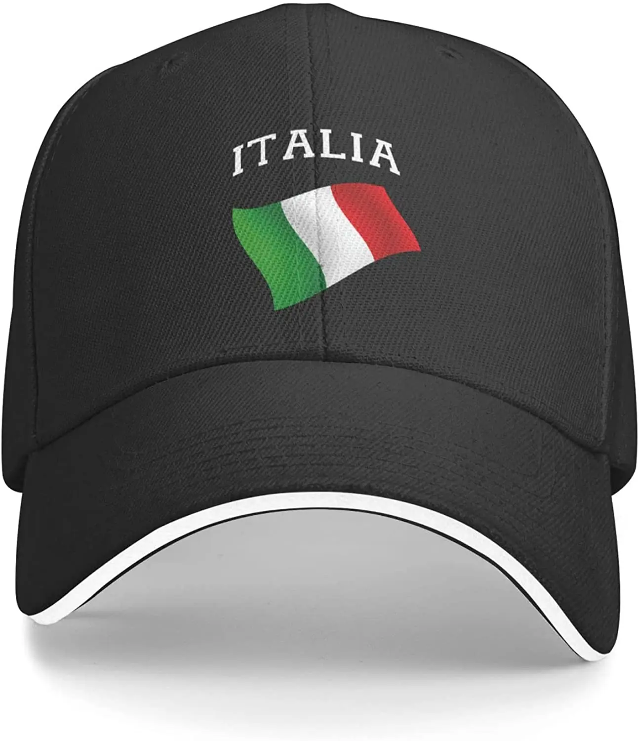 Italy Italian Flag Sandwich Hat Adjustable Baseball Cap Casquette Fit Men and Women Dad Caps Mens Cap Four Seasons Casual