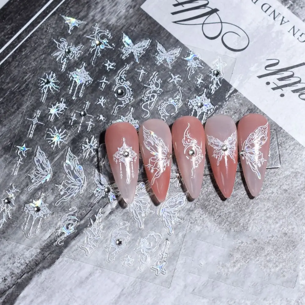 Aurora Schmetterling 3d Nail Art Aufkleber funkelnde Kristalls chale Maniküre Aufkleber selbst klebend exquisite Nail Art Dekoration Mädchen