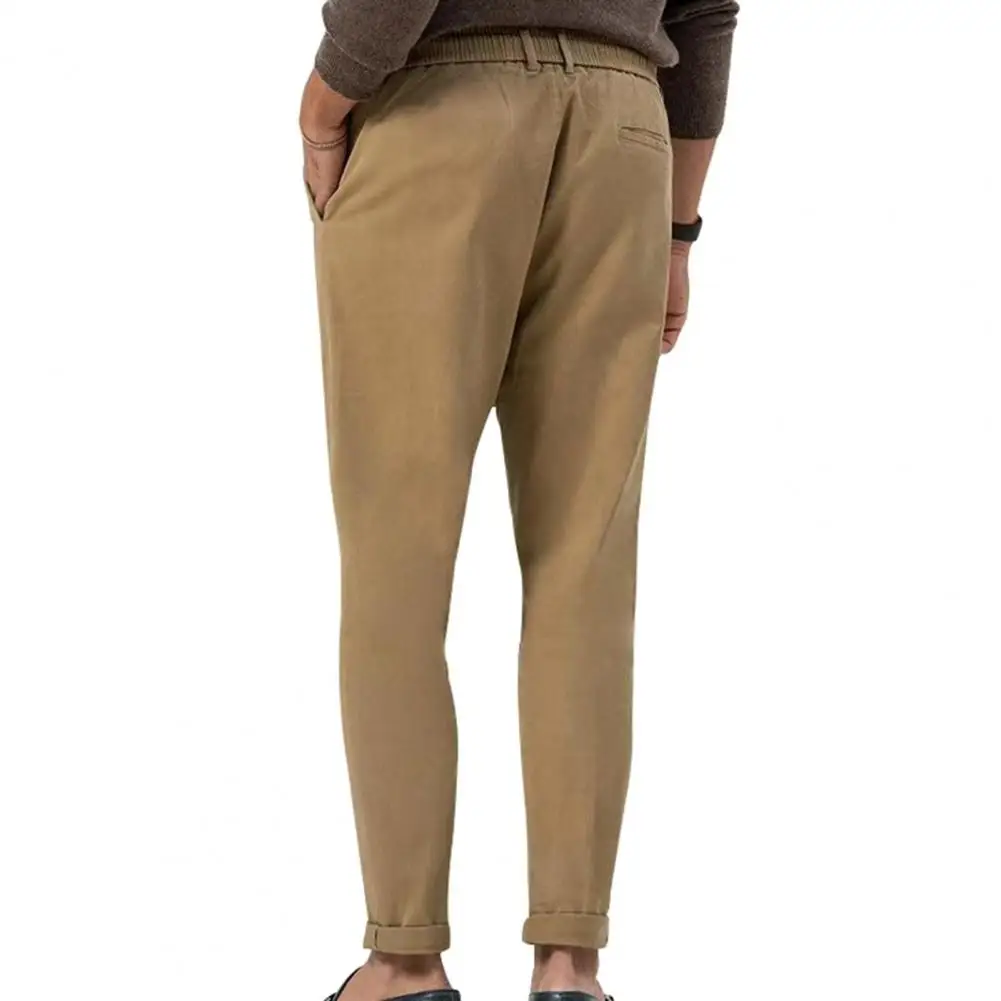 Quick Dry Pants for Men Men's Relaxed Fit Trousers Breathable Straight Leg Dress Pants Drawstring Office Trousers for Business