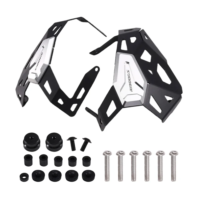 دائم لسيارات BMW R1300GS واقي رأس الأسطوانة لحماية محرك BMW R1300GS لسيارات BMW R1300GS أسود + فضي