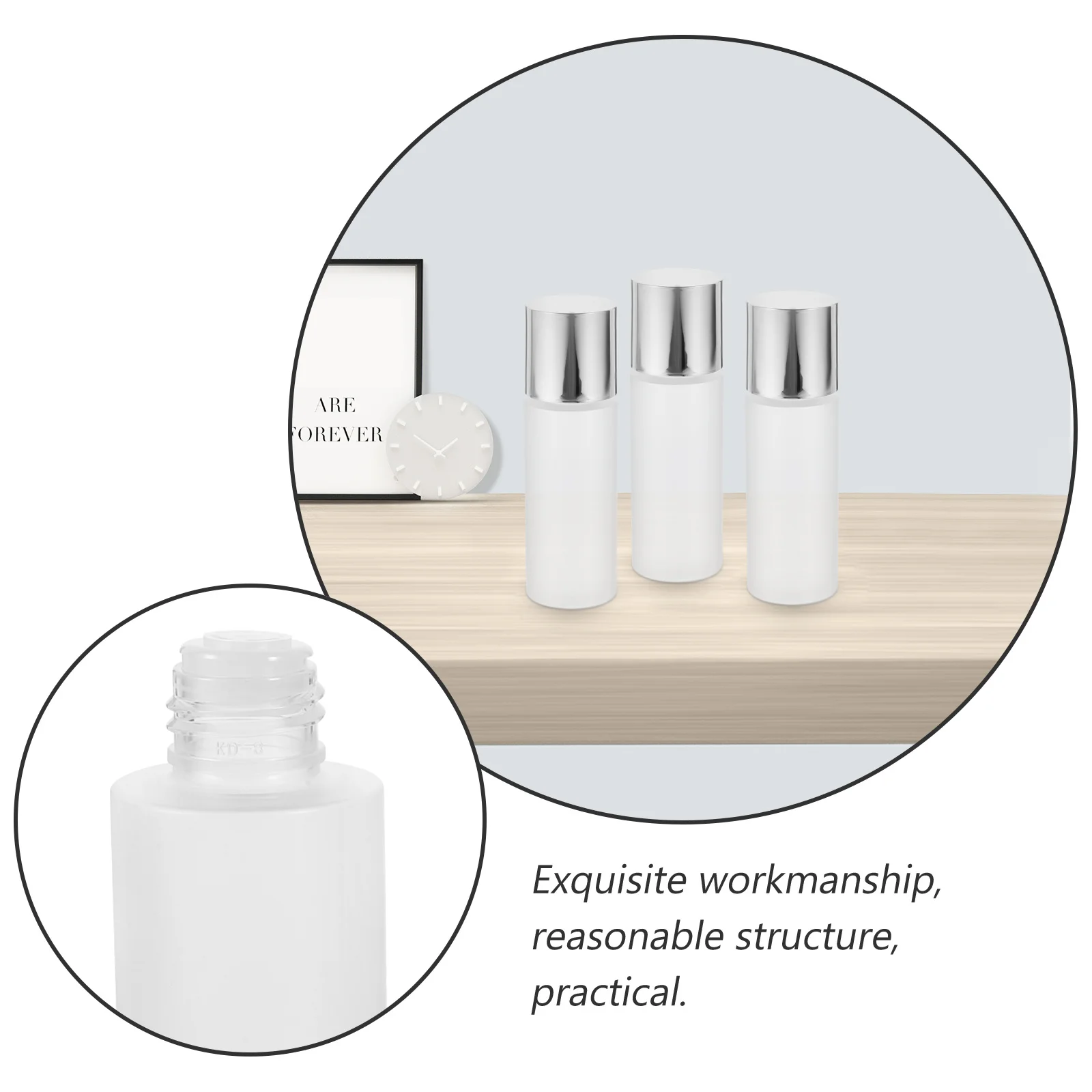 

3Pcs Skin Toner Bottles Matte Finish Portable Travel Dispenser Leak-Proof Refillable Empty Lotion Makeup Containers