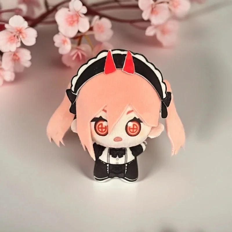 체인소 맨 파워 플러시 인형 10cm 프린트 미니 참 귀여운 키체인 청소년 소녀 백팩 클립 책상 장식 선물