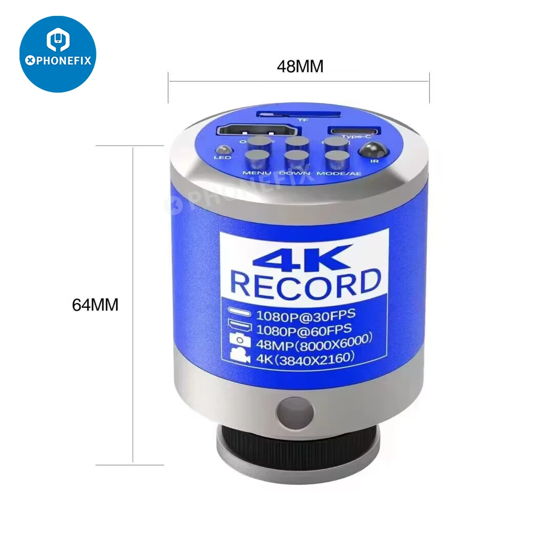 Câmera do Microscópio Trinocular 4k Ultra hd 48mp tipo c Hdmi 1080p Sensor Ccd Cmos Câmera Industrial para Telefone Móvel Solda Pcb